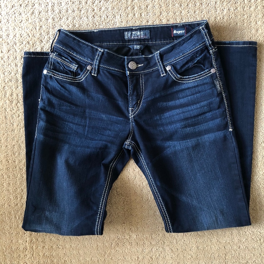 SILVER JEANS CO., SUKI MID SLIM BOOT JEANS, SIZE 31, Length 31, LIKE NEW